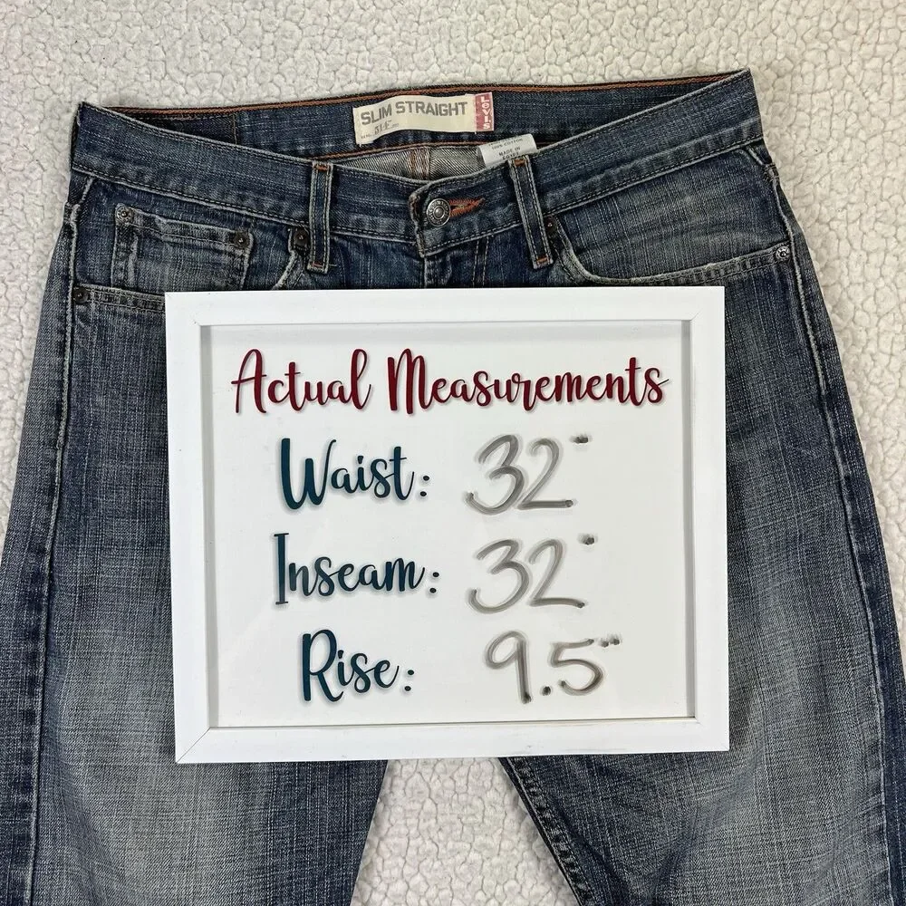 Levi’s 514 Jeans Men’s Size‎ 32x32 Blue Slim Straight Y2K Grunge Streetwear